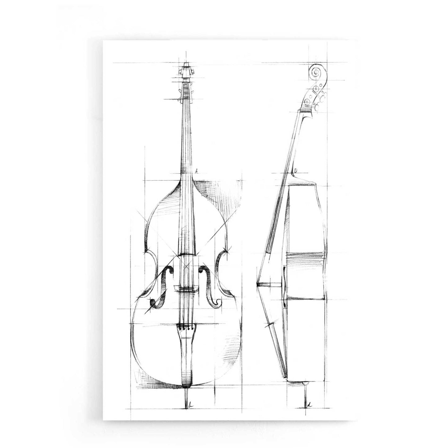 Epic Art "Bass Sketch" by Ethan Harper, Acrylic Glass Wall Art,16x24