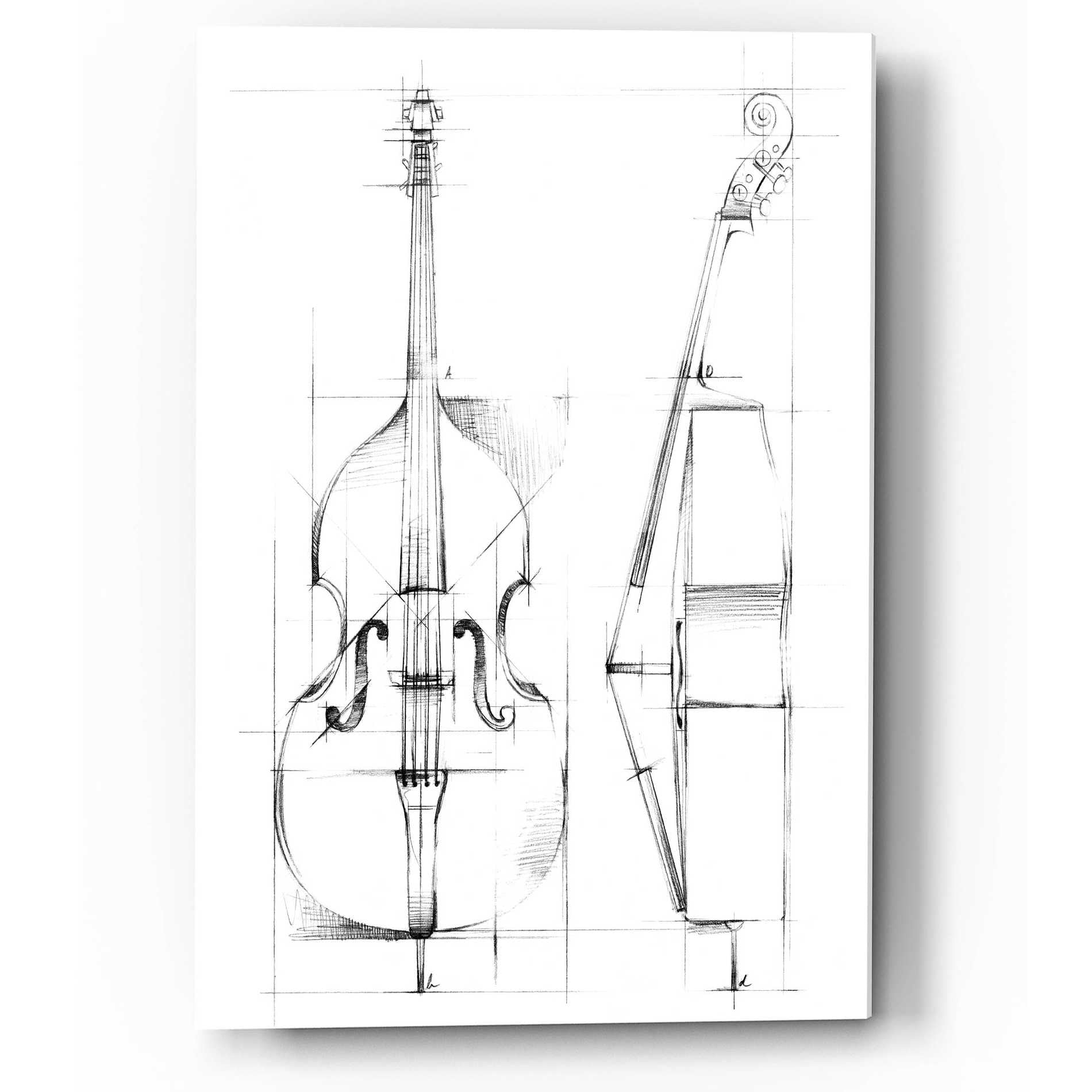 Epic Art "Bass Sketch" by Ethan Harper, Acrylic Glass Wall Art