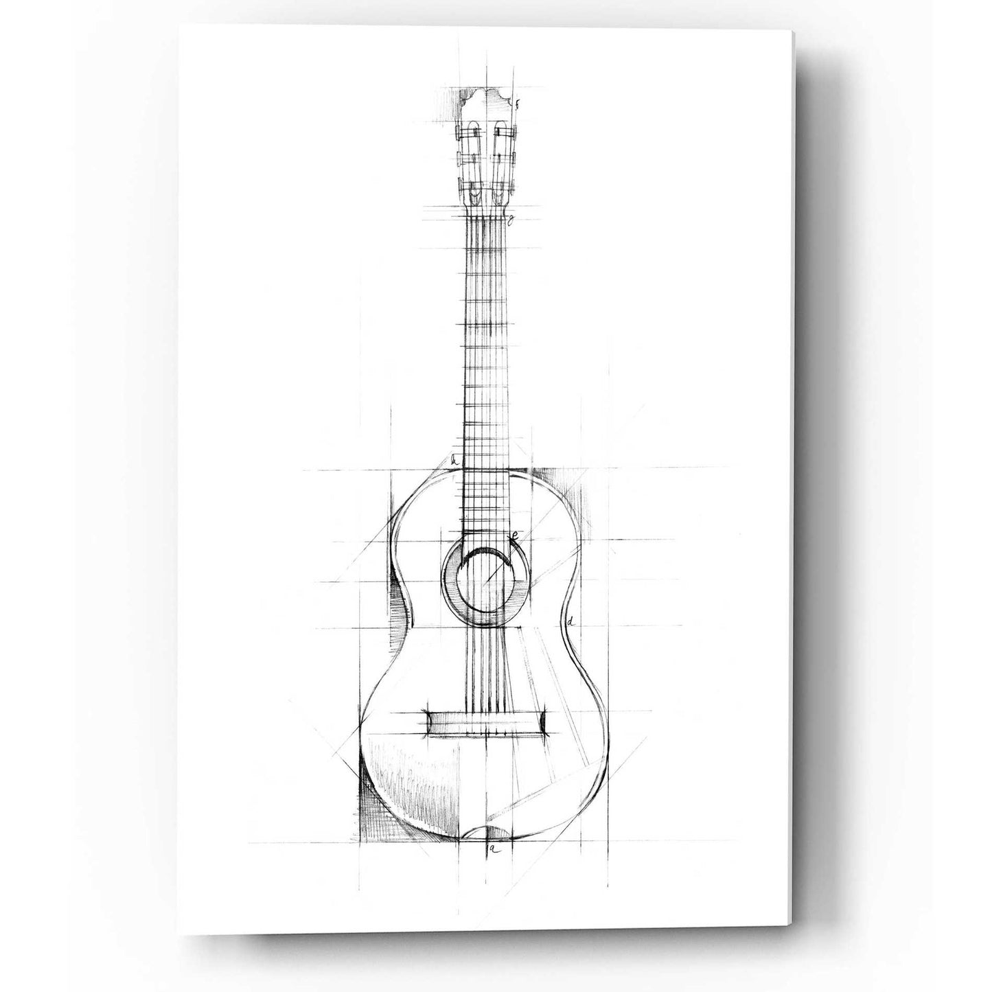 Epic Art "Guitar Sketch" by Ethan Harper, Acrylic Glass Wall Art,12x16