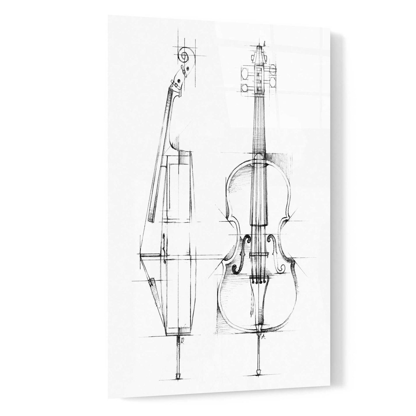 Epic Art "Cello Sketch" by Ethan Harper, Acrylic Glass Wall Art,16x24