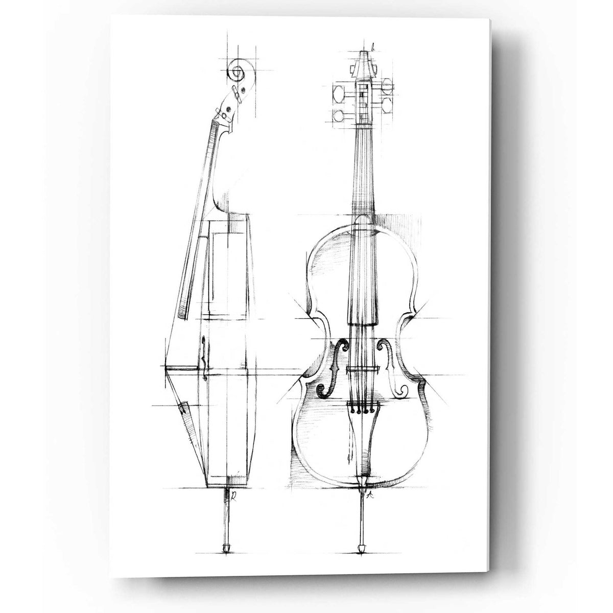 Epic Art "Cello Sketch" by Ethan Harper, Acrylic Glass Wall Art