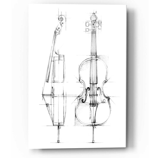 Epic Art "Cello Sketch" by Ethan Harper, Acrylic Glass Wall Art