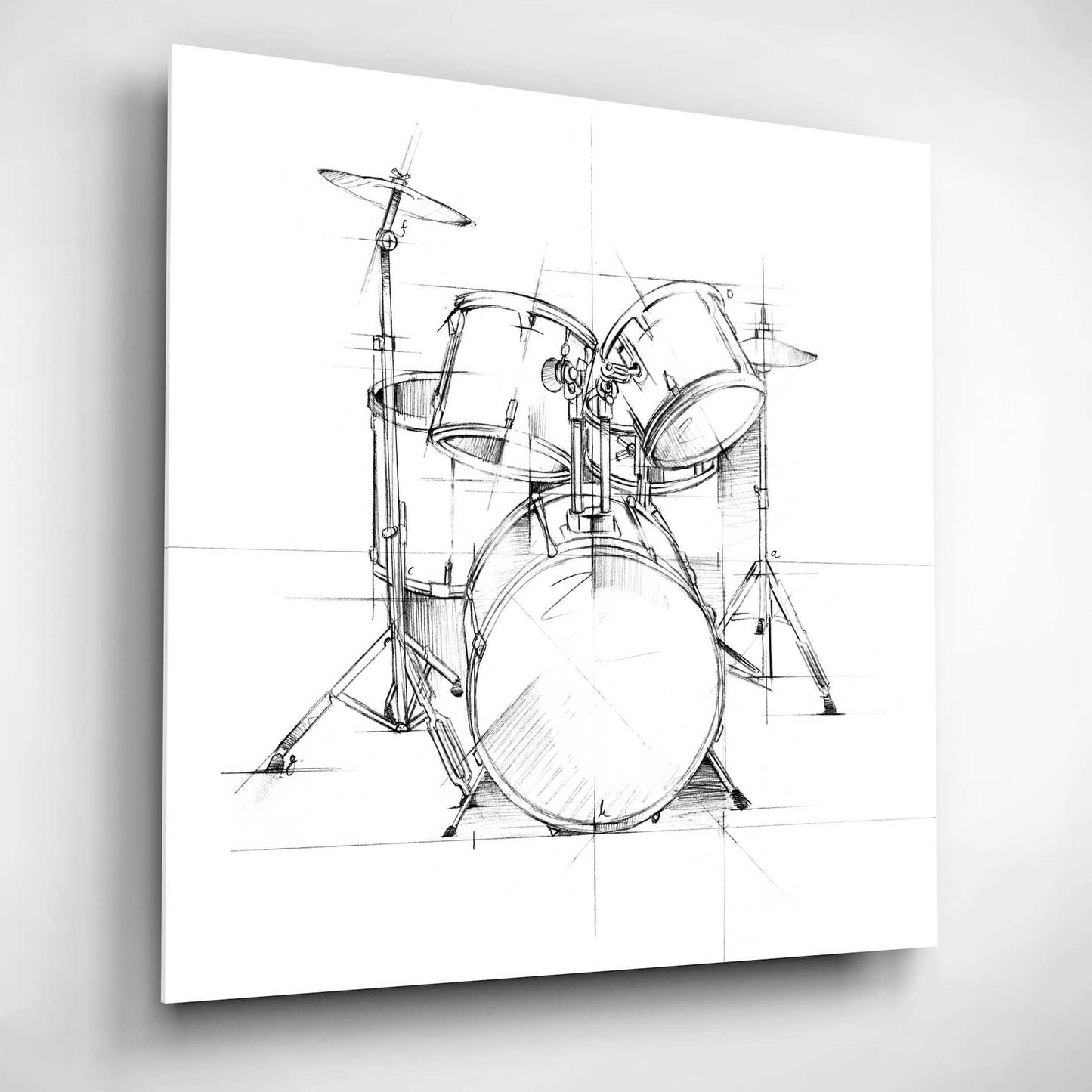 Epic Art "Drum Sketch" by Ethan Harper, Acrylic Glass Wall Art,12x12