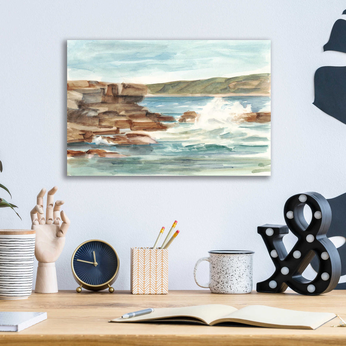 Epic Art "Coastal Watercolor III" by Ethan Harper, Acrylic Glass Wall Art,16x12