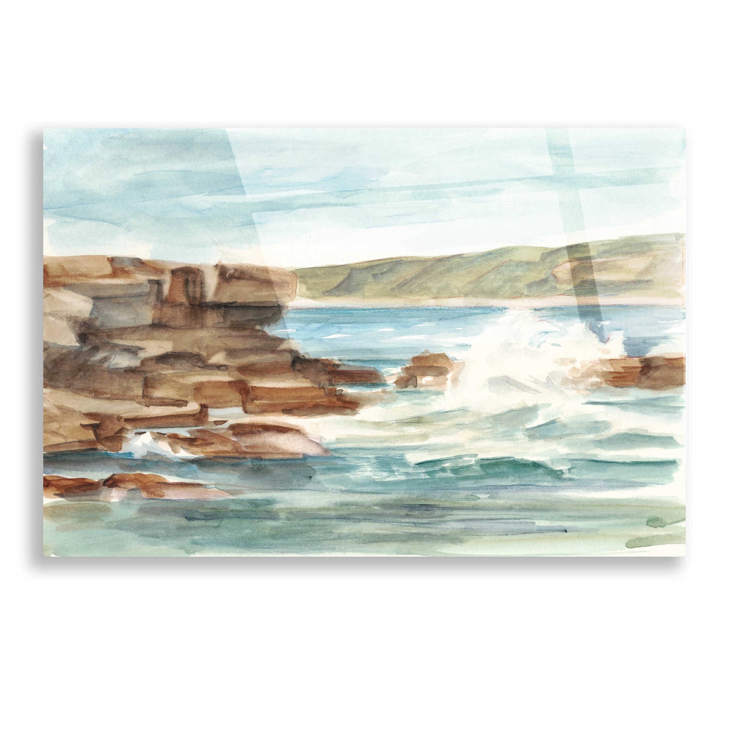 Epic Art "Coastal Watercolor III" by Ethan Harper, Acrylic Glass Wall Art,16x12