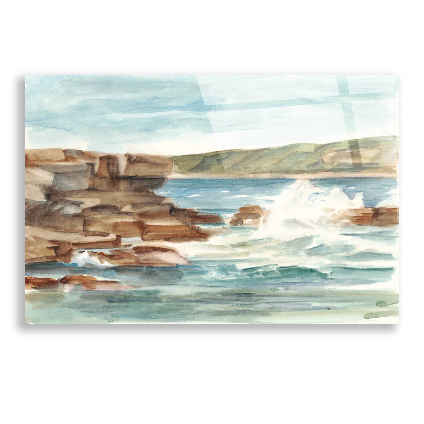 Epic Art "Coastal Watercolor III" by Ethan Harper, Acrylic Glass Wall Art,24x16