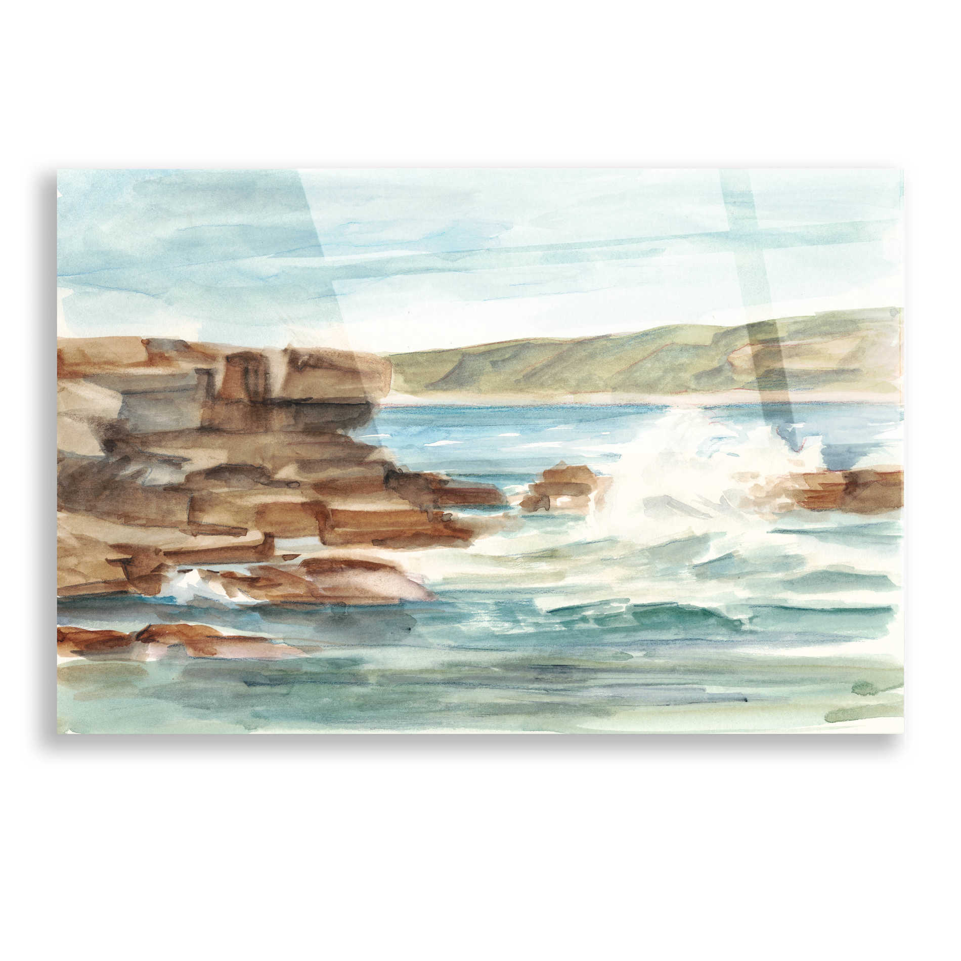 Epic Art "Coastal Watercolor III" by Ethan Harper, Acrylic Glass Wall Art