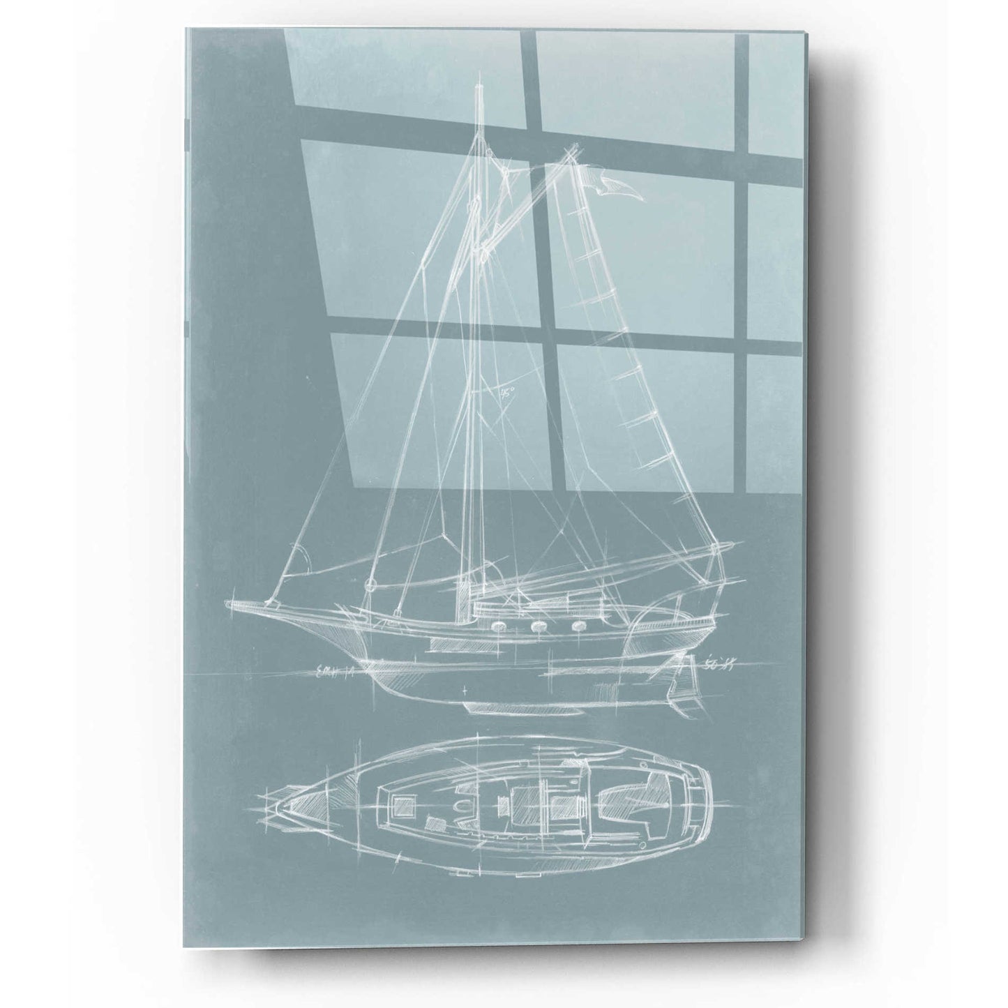 Epic Art "Yacht Sketches IV" by Ethan Harper, Acrylic Glass Wall Art,12x16