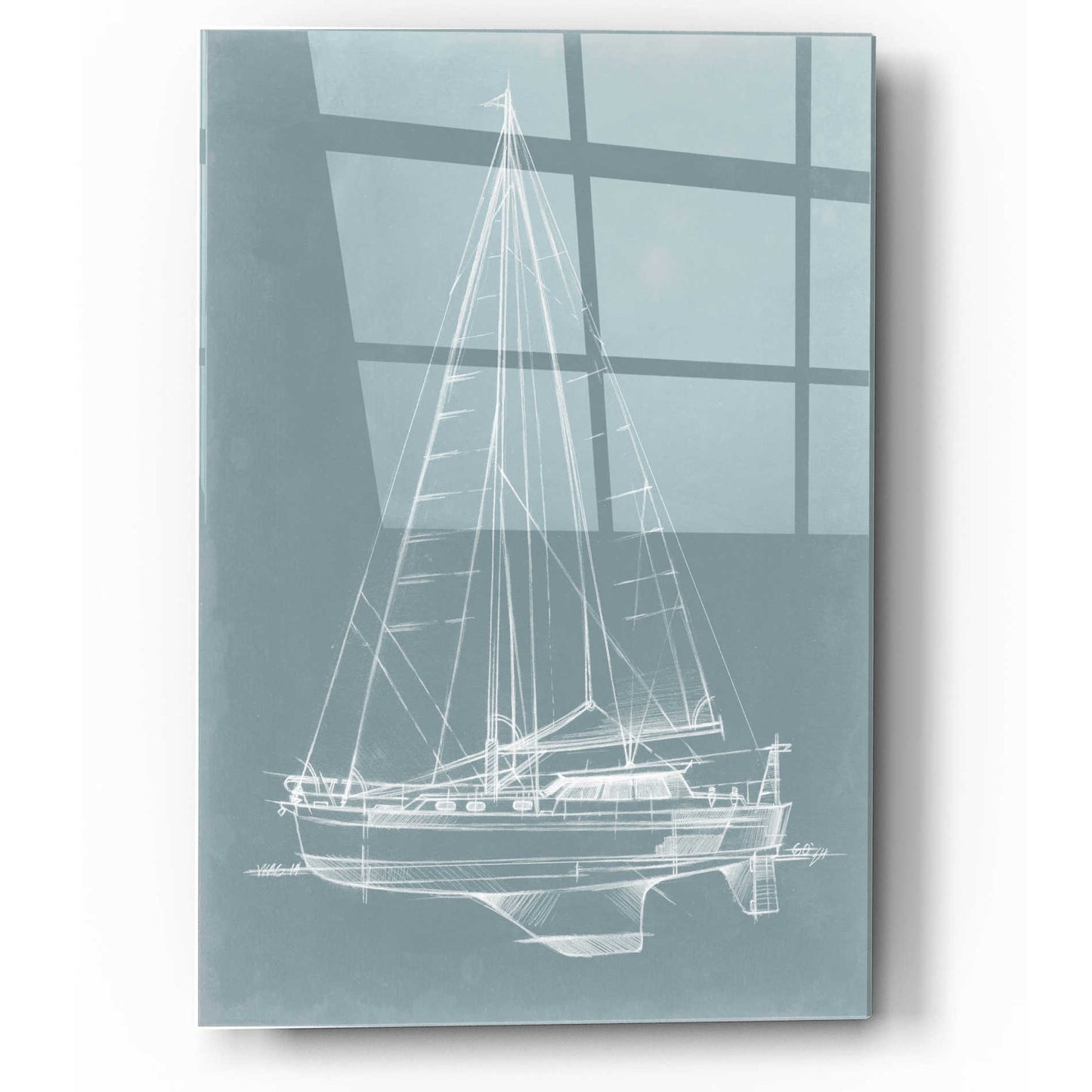 Epic Art "Yacht Sketches I" by Ethan Harper, Acrylic Glass Wall Art,12x16