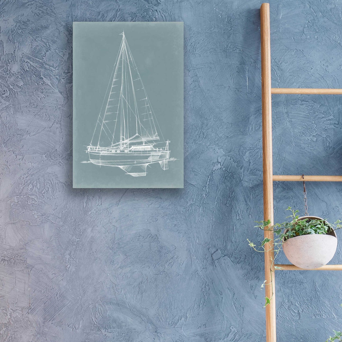Epic Art "Yacht Sketches I" by Ethan Harper, Acrylic Glass Wall Art,16x24