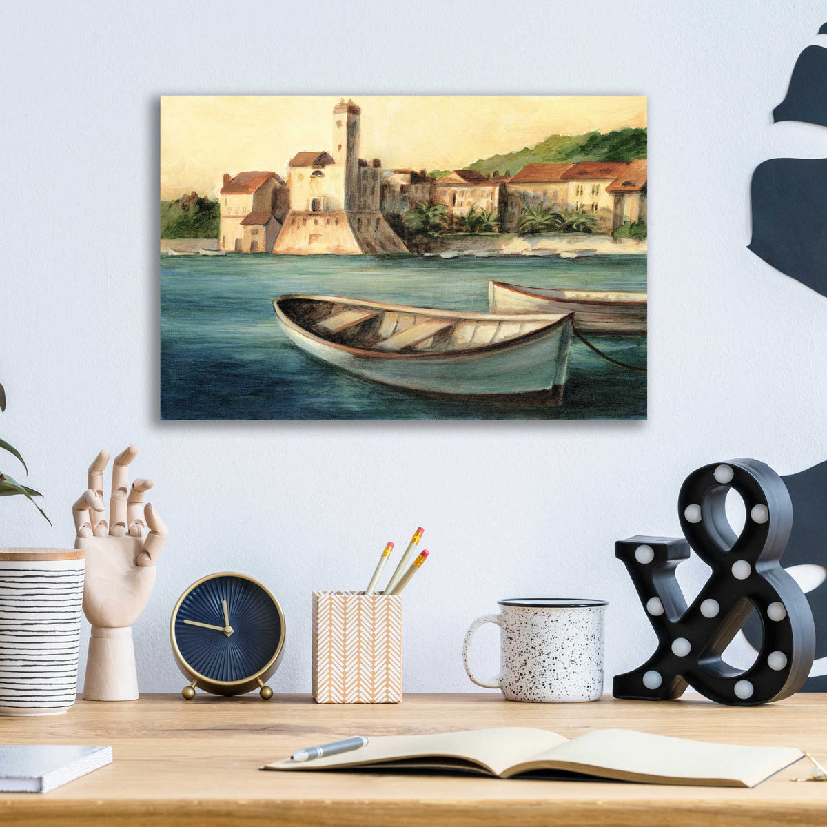 Epic Art "Mediterranean Harbor II" by Ethan Harper, Acrylic Glass Wall Art,16x12