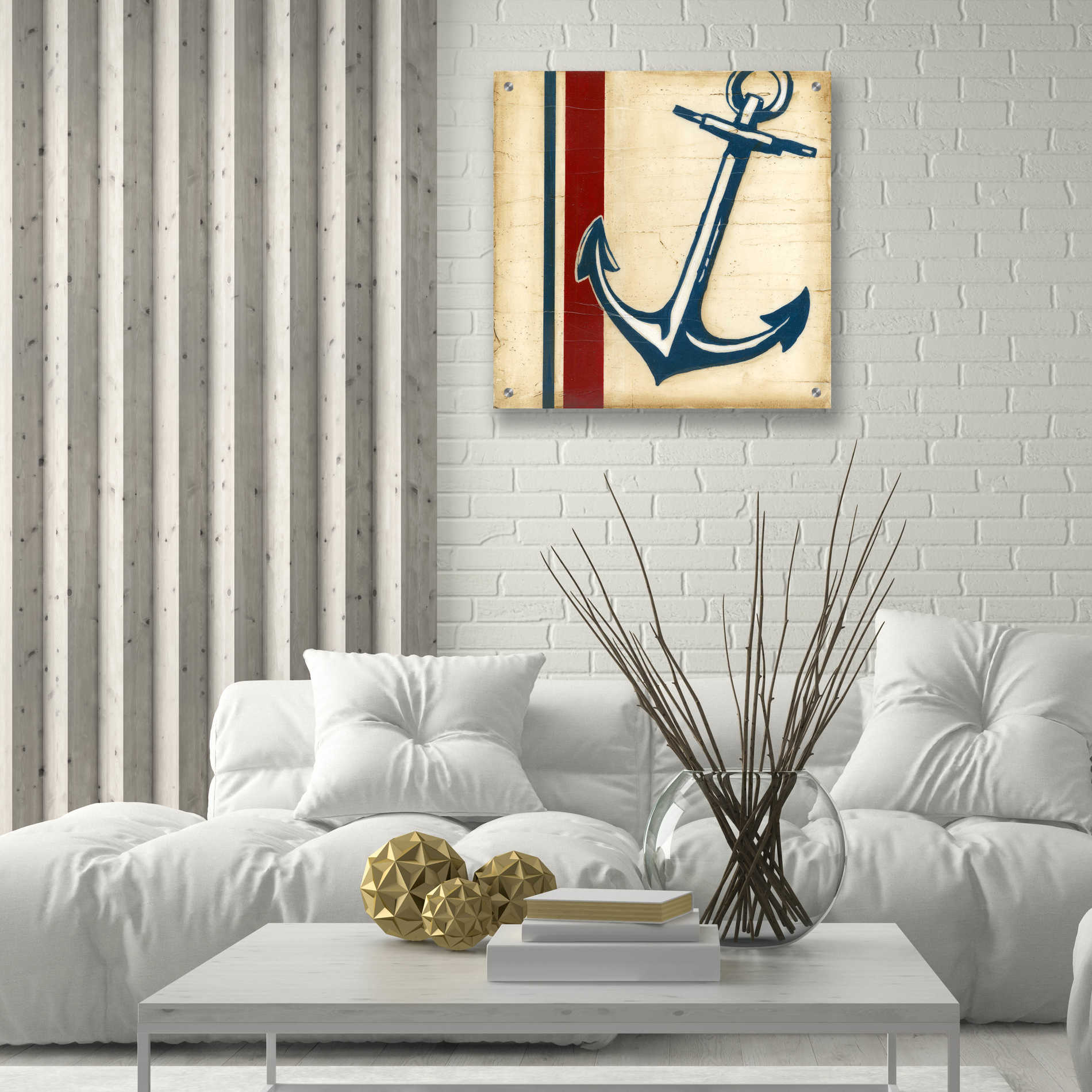 Epic Art "Americana Captain's Anchor" by Ethan Harper, Acrylic Glass Wall Art,24x24