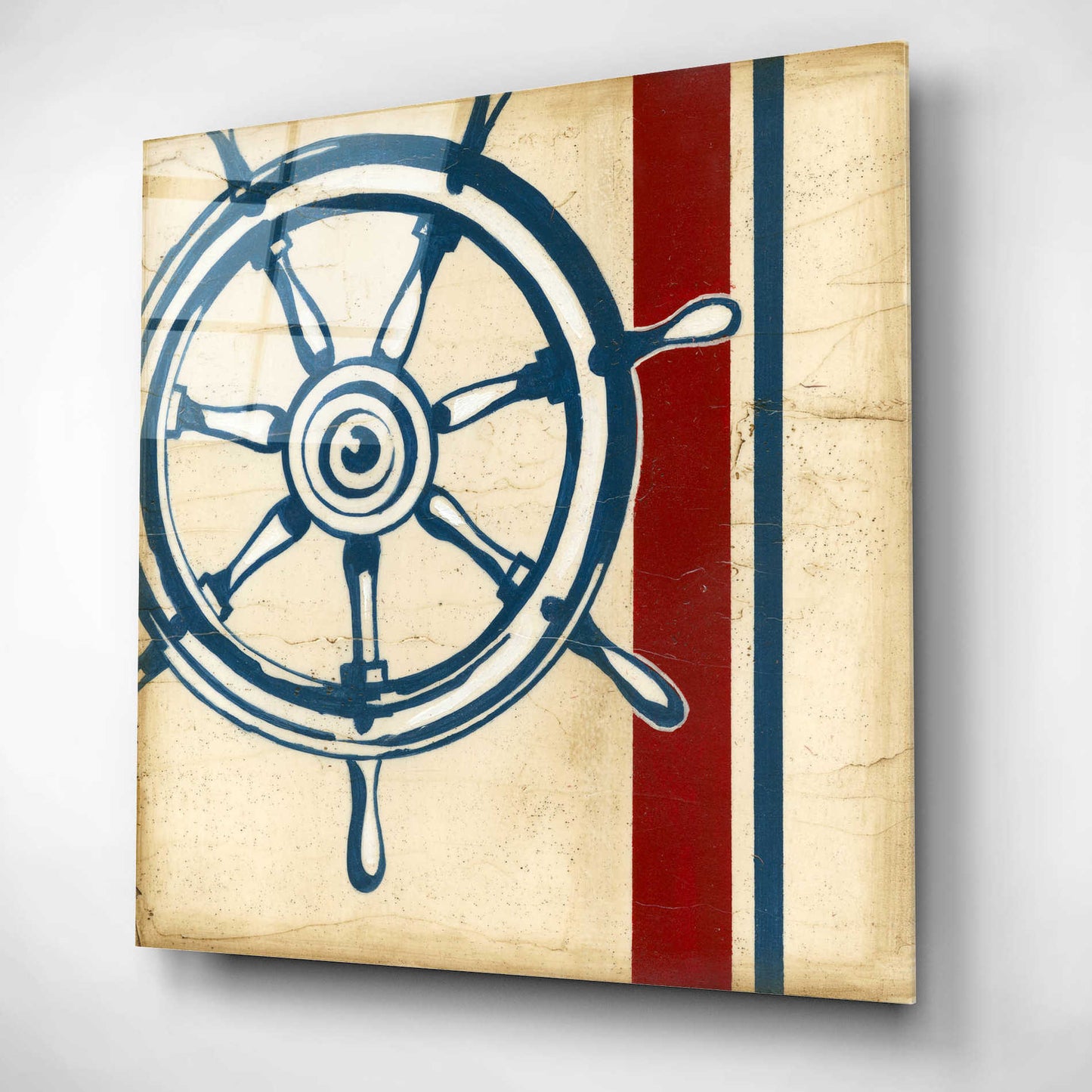 Epic Art "Americana Captain's Wheel" by Ethan Harper, Acrylic Glass Wall Art,12x12