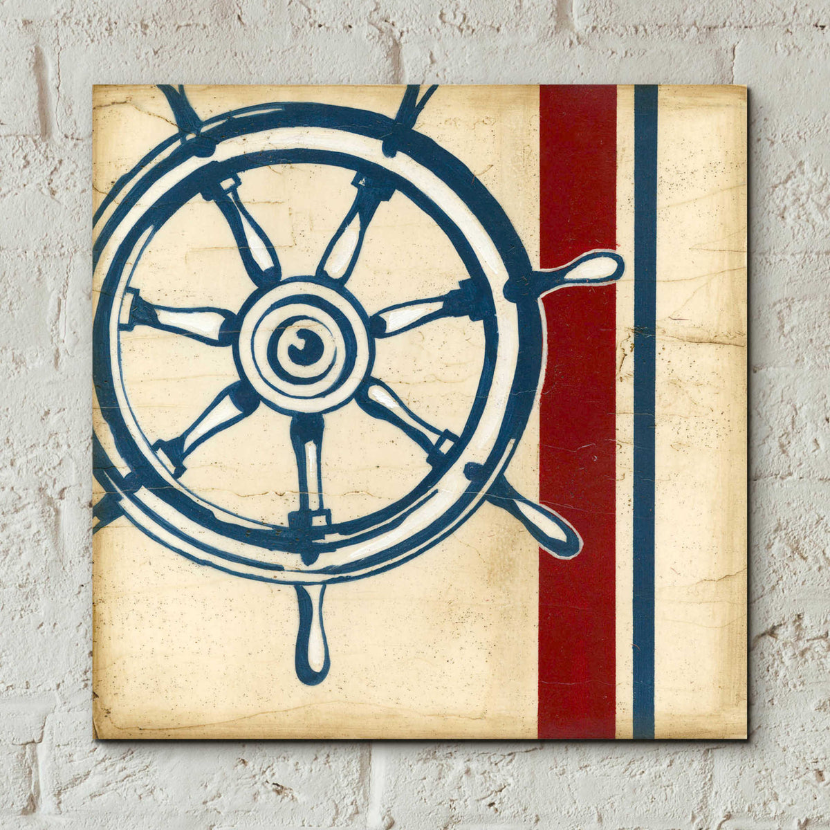 Epic Art "Americana Captain's Wheel" by Ethan Harper, Acrylic Glass Wall Art,12x12