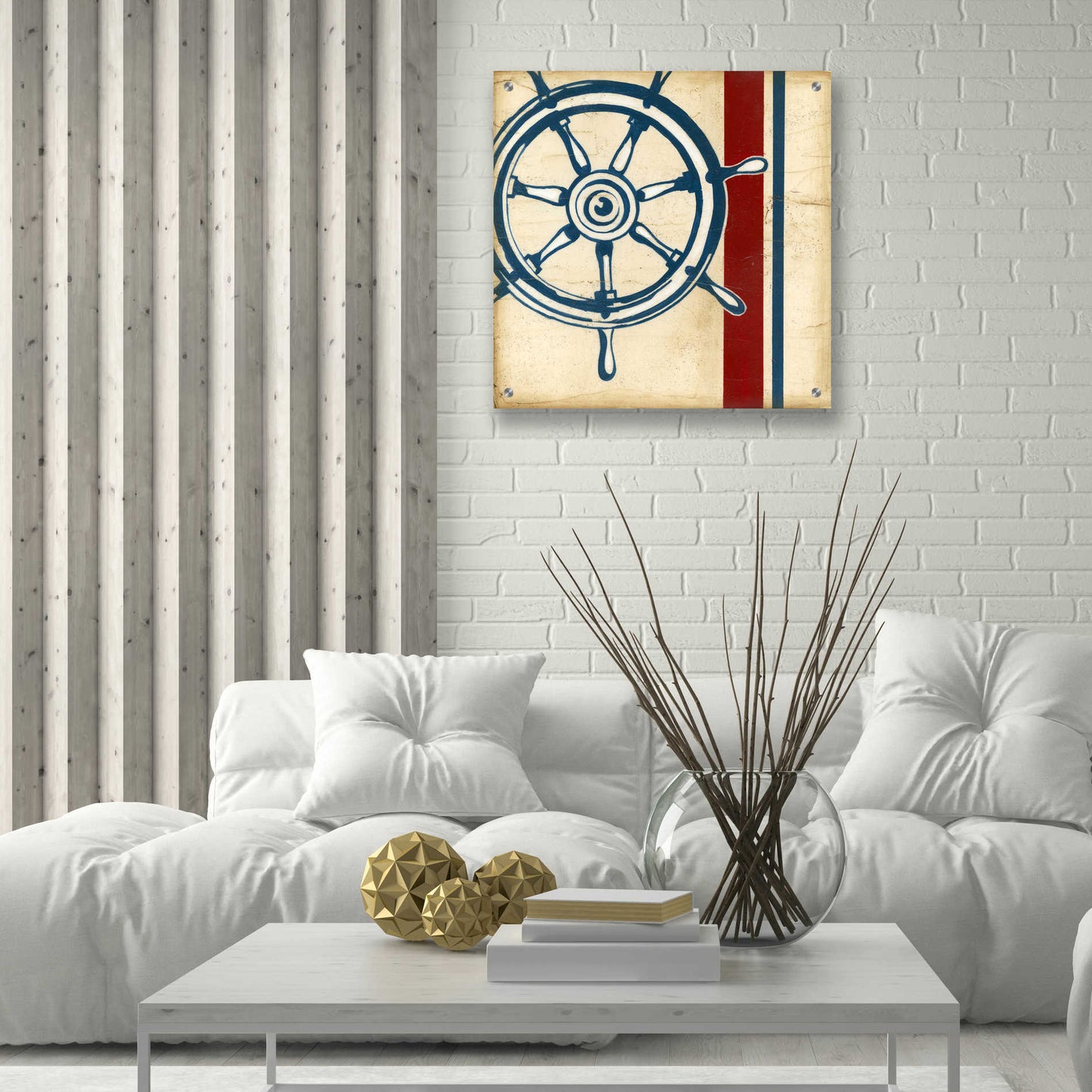 Epic Art "Americana Captain's Wheel" by Ethan Harper, Acrylic Glass Wall Art,24x24