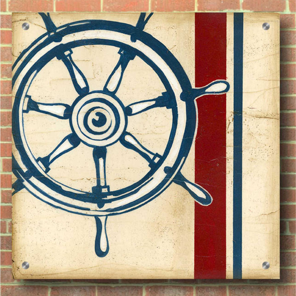 Epic Art "Americana Captain's Wheel" by Ethan Harper, Acrylic Glass Wall Art,36x36
