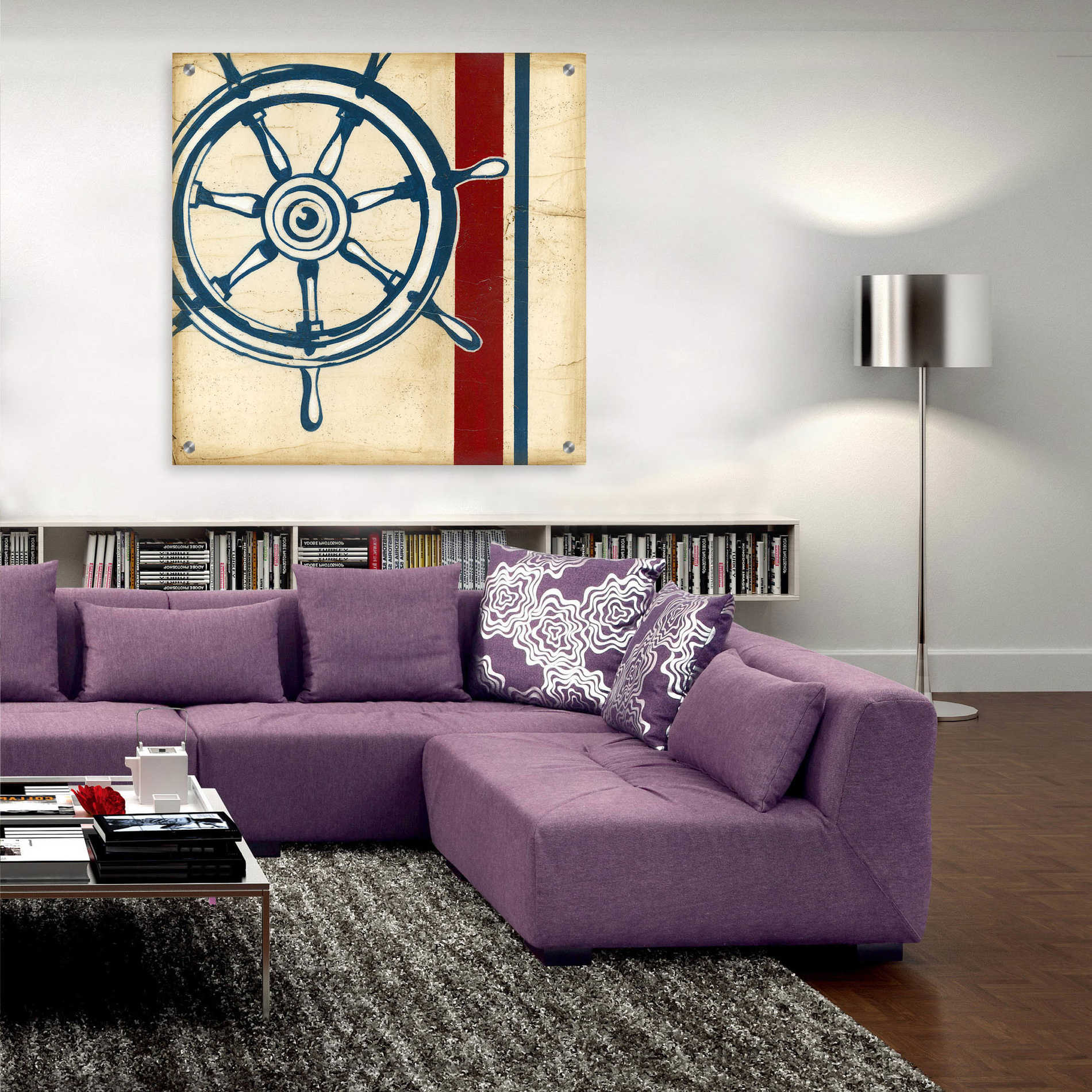 Epic Art "Americana Captain's Wheel" by Ethan Harper, Acrylic Glass Wall Art,36x36