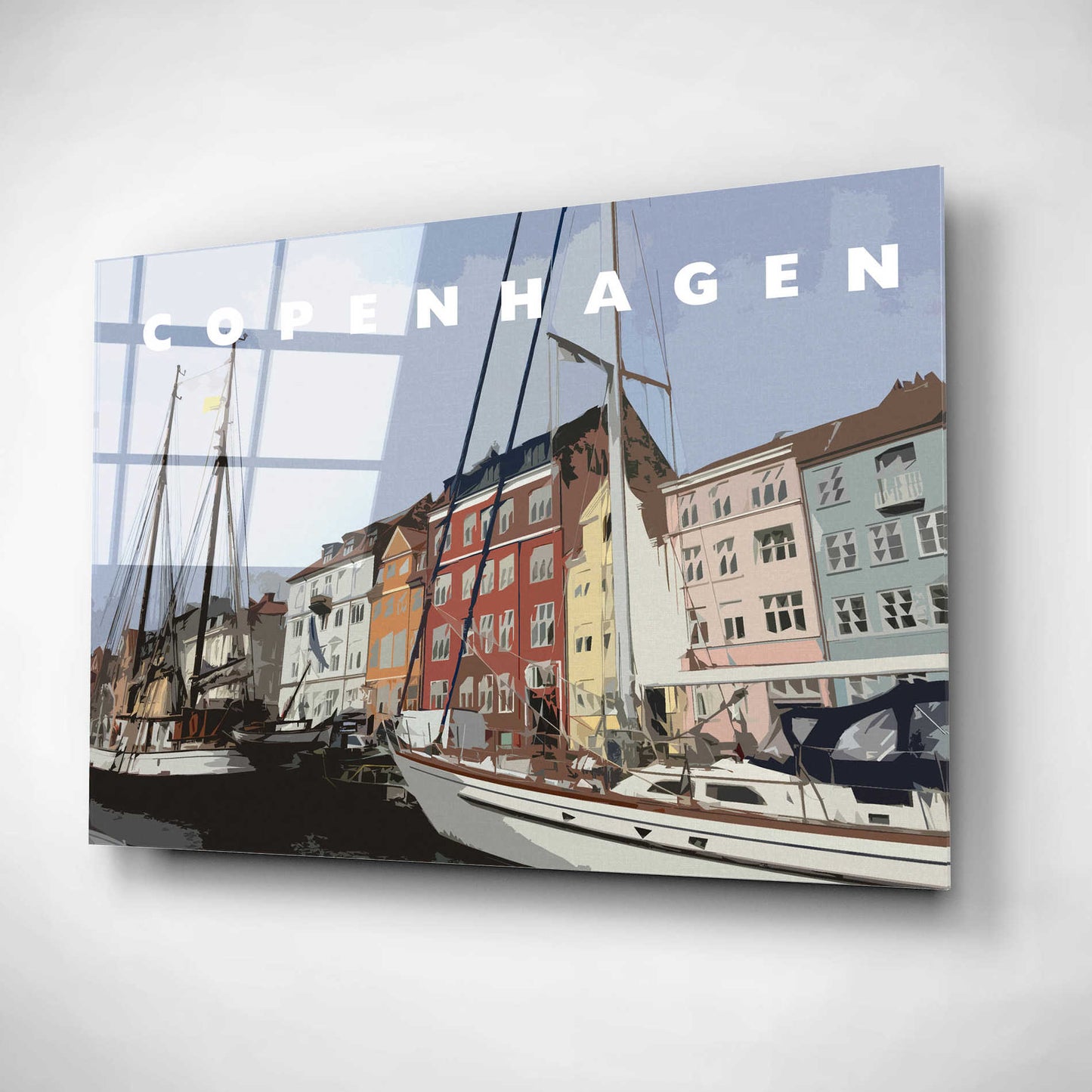 Epic Art 'Copenhagen Poster' by Linda Woods, Acrylic Glass Wall Art,16x12