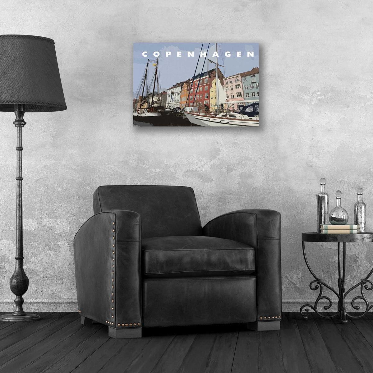 Epic Art 'Copenhagen Poster' by Linda Woods, Acrylic Glass Wall Art,24x16