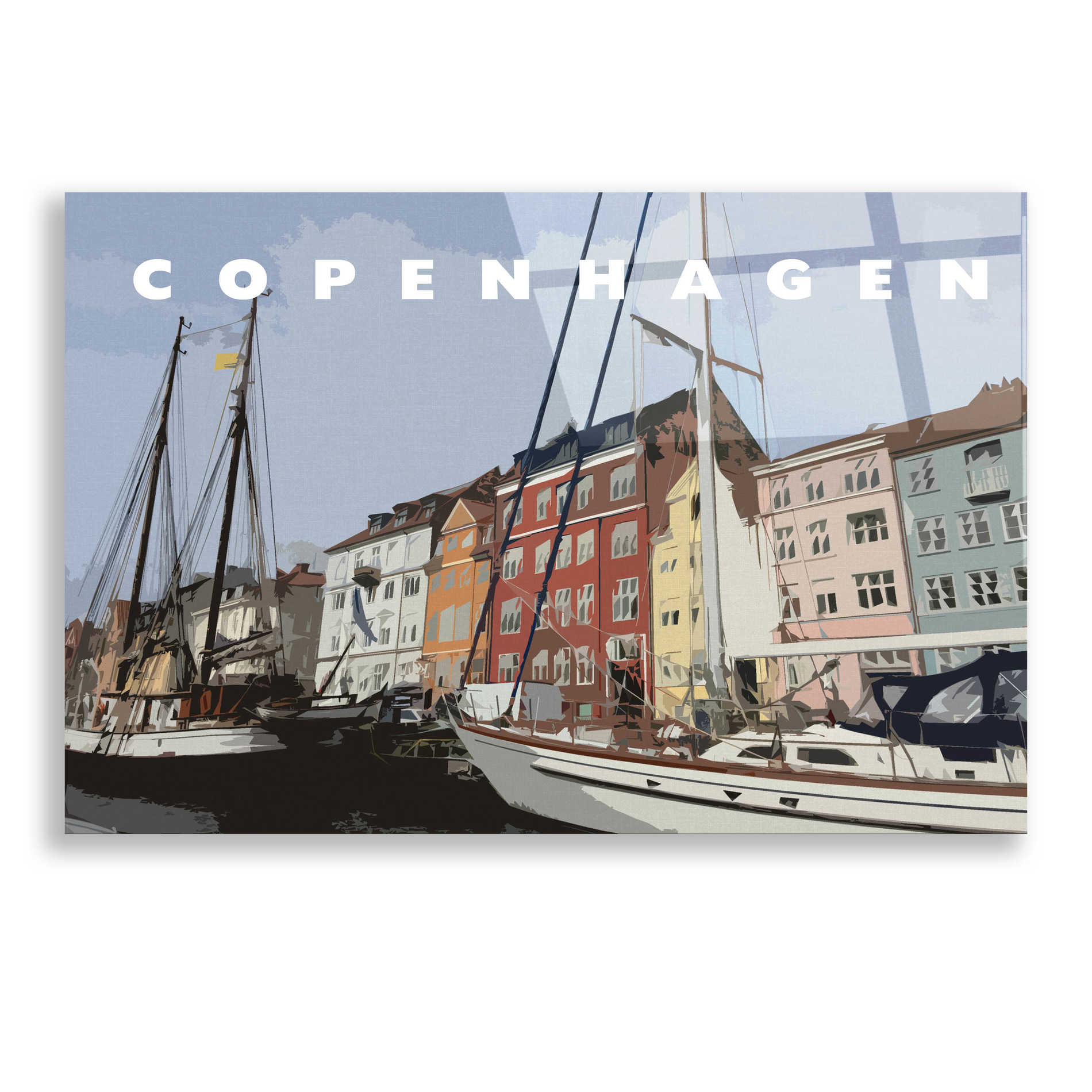 Epic Art 'Copenhagen Poster' by Linda Woods, Acrylic Glass Wall Art,24x16