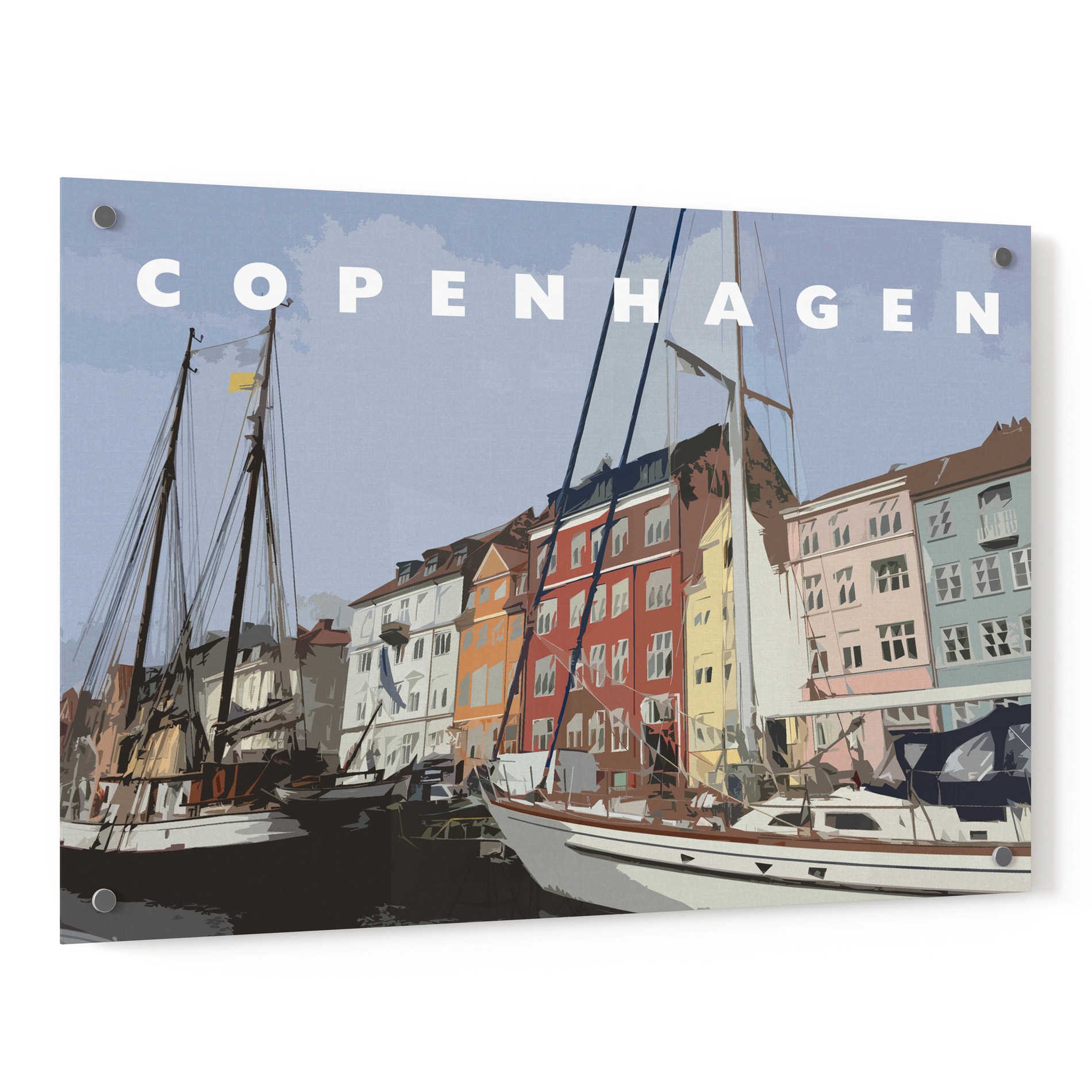 Epic Art 'Copenhagen Poster' by Linda Woods, Acrylic Glass Wall Art,36x24