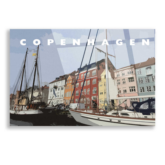Epic Art 'Copenhagen Poster' by Linda Woods, Acrylic Glass Wall Art