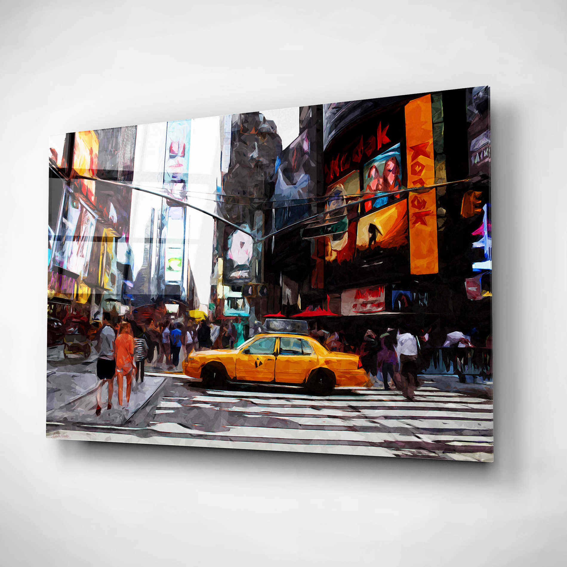 Epic Art 'Times Square' by Linda Woods, Acrylic Glass Wall Art,16x12
