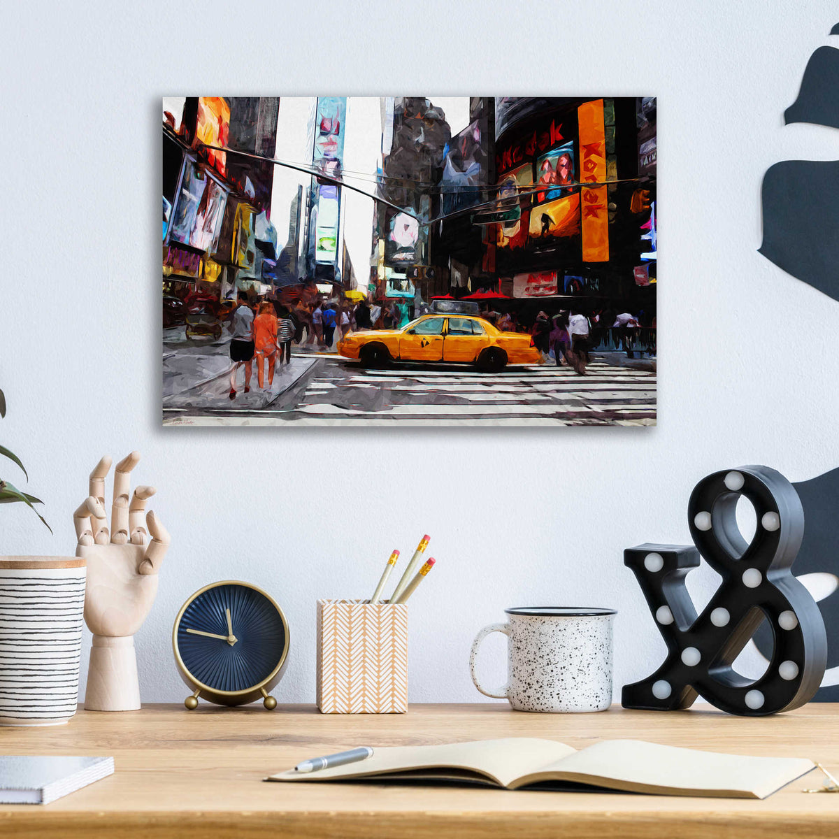 Epic Art 'Times Square' by Linda Woods, Acrylic Glass Wall Art,16x12