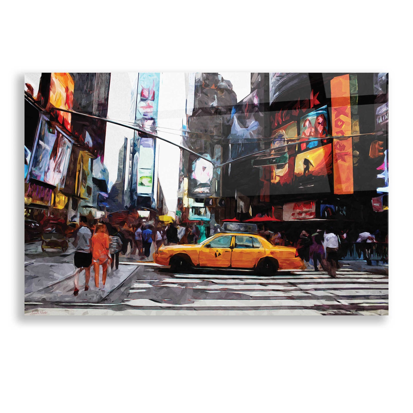 Epic Art 'Times Square' by Linda Woods, Acrylic Glass Wall Art,16x12