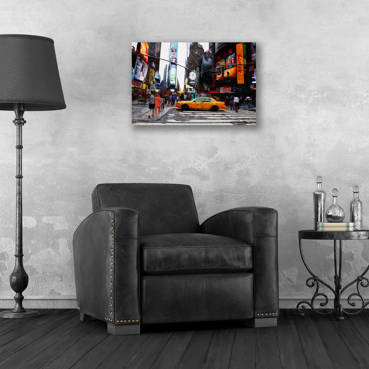 Epic Art 'Times Square' by Linda Woods, Acrylic Glass Wall Art,24x16