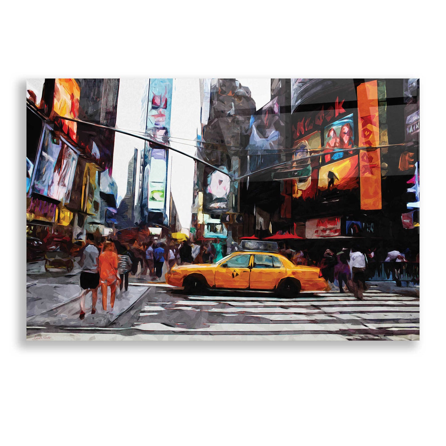 Epic Art 'Times Square' by Linda Woods, Acrylic Glass Wall Art,24x16