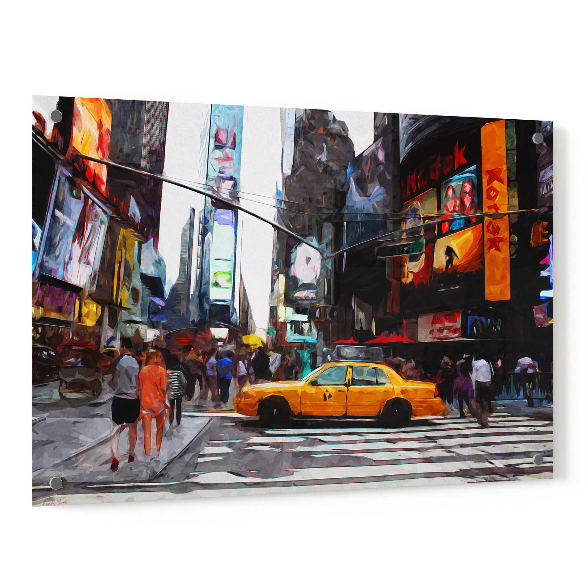 Epic Art 'Times Square' by Linda Woods, Acrylic Glass Wall Art,36x24