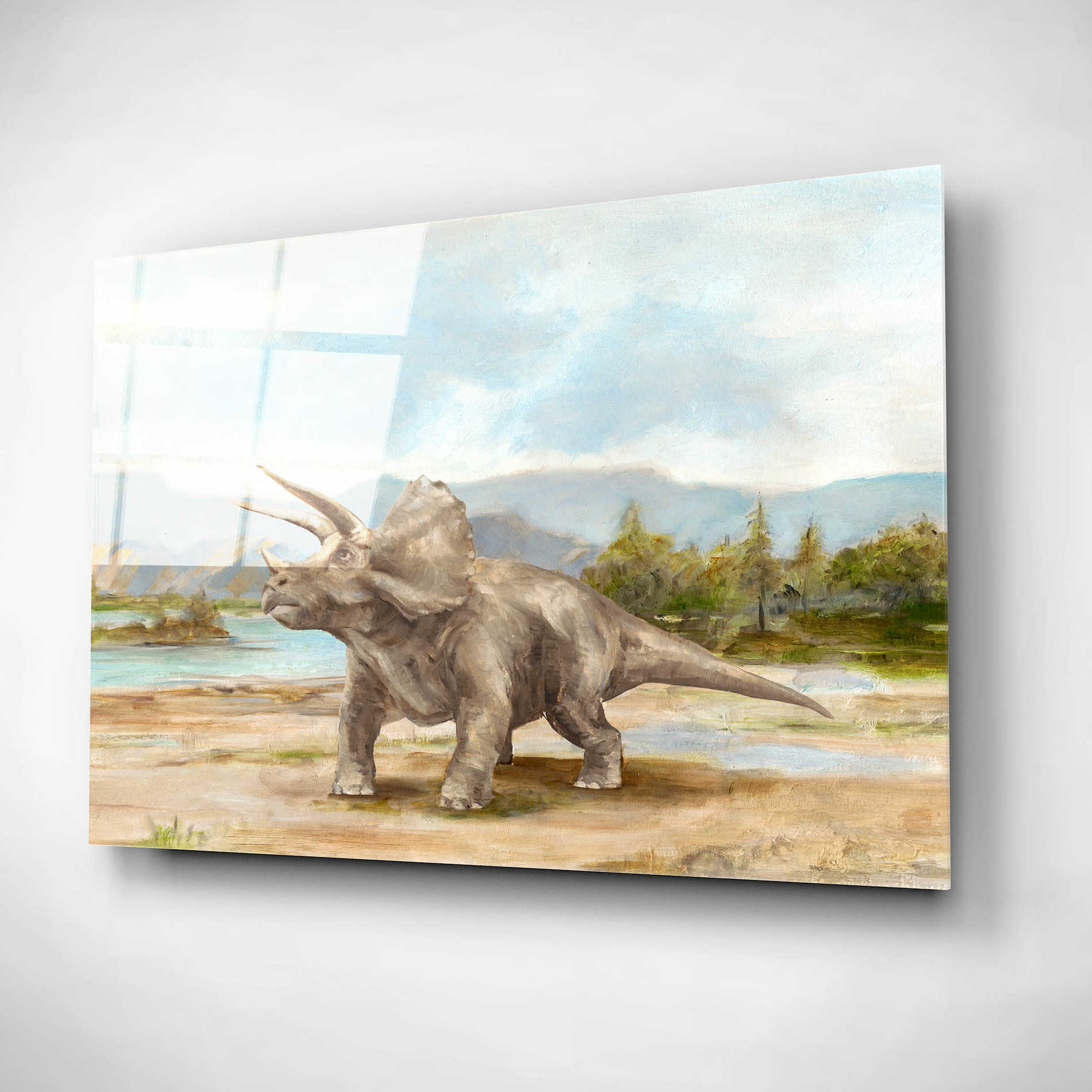 Epic Art "Dinosaur Illustration II" by Ethan Harper, Acrylic Glass Wall Art,16x12