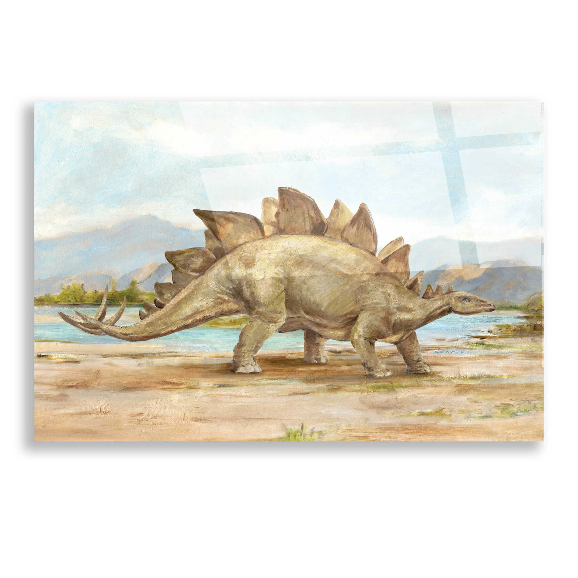 Epic Art "Dinosaur Illustration I" by Ethan Harper, Acrylic Glass Wall Art,16x12