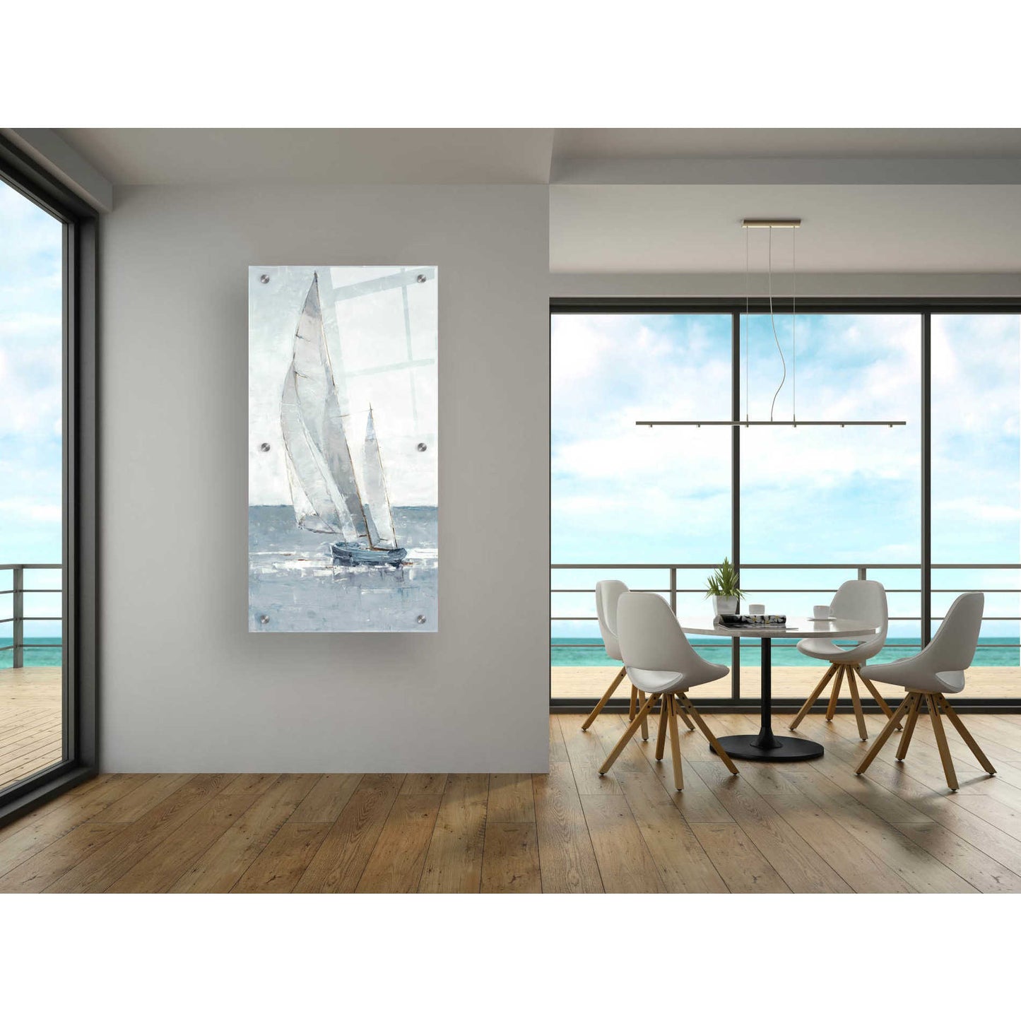 Epic Art "Grey Seas I" by Ethan Harper, Acrylic Glass Wall Art,24x48