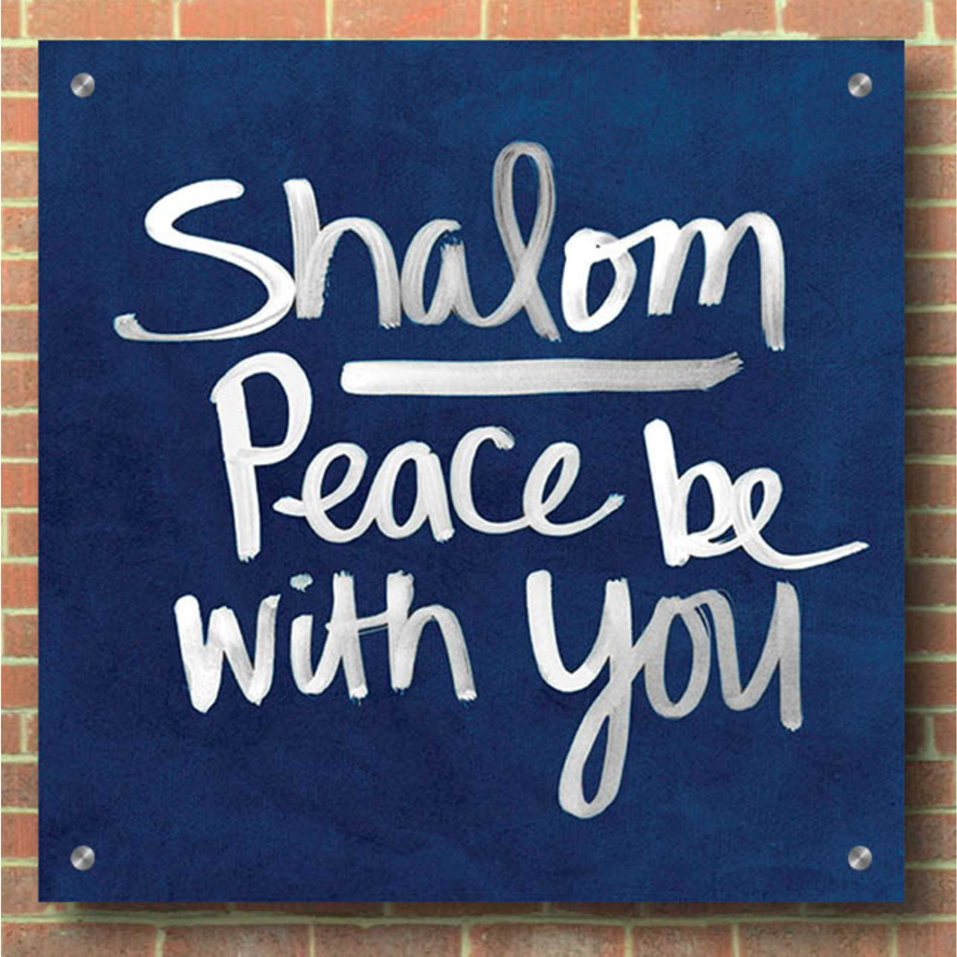 Epic Art 'Shalom - Hanukkah' by Linda Woods, Acrylic Glass Wall Art,36x36