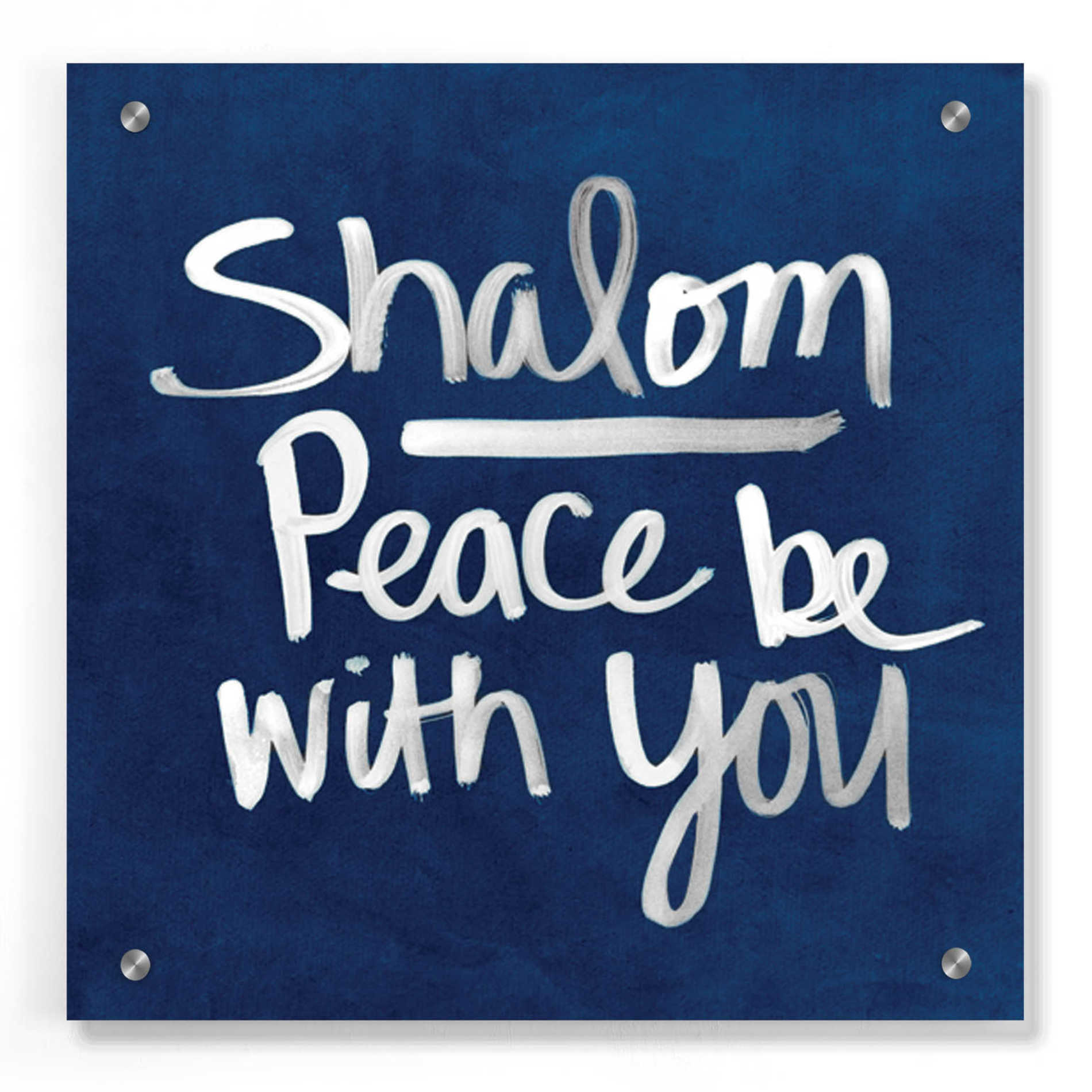 Epic Art 'Shalom - Hanukkah' by Linda Woods, Acrylic Glass Wall Art,36x36