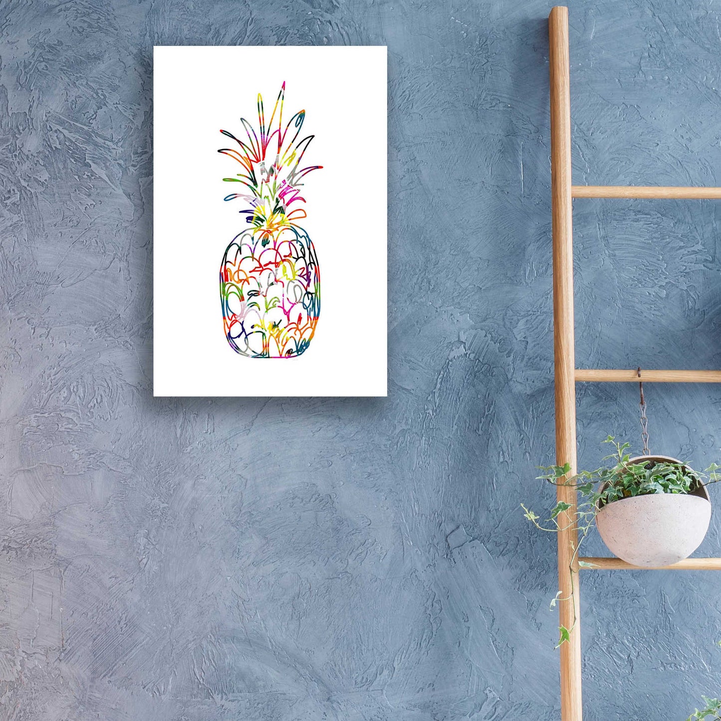 Epic Art 'Electric Pineapple' by Linda Woods, Acrylic Glass Wall Art,16x24