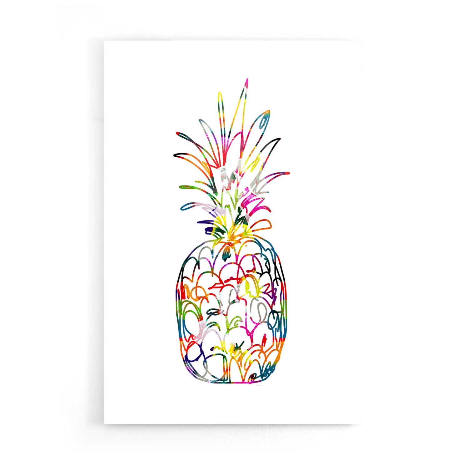 Epic Art 'Electric Pineapple' by Linda Woods, Acrylic Glass Wall Art,16x24