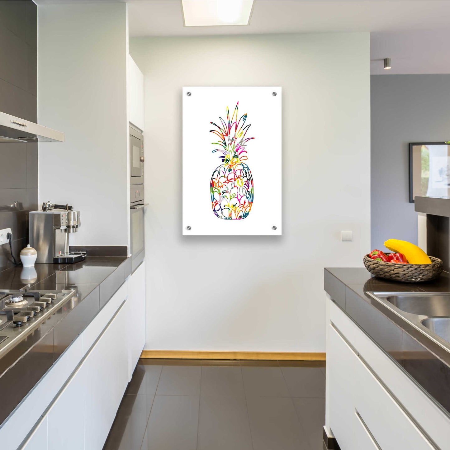 Epic Art 'Electric Pineapple' by Linda Woods, Acrylic Glass Wall Art,24x36