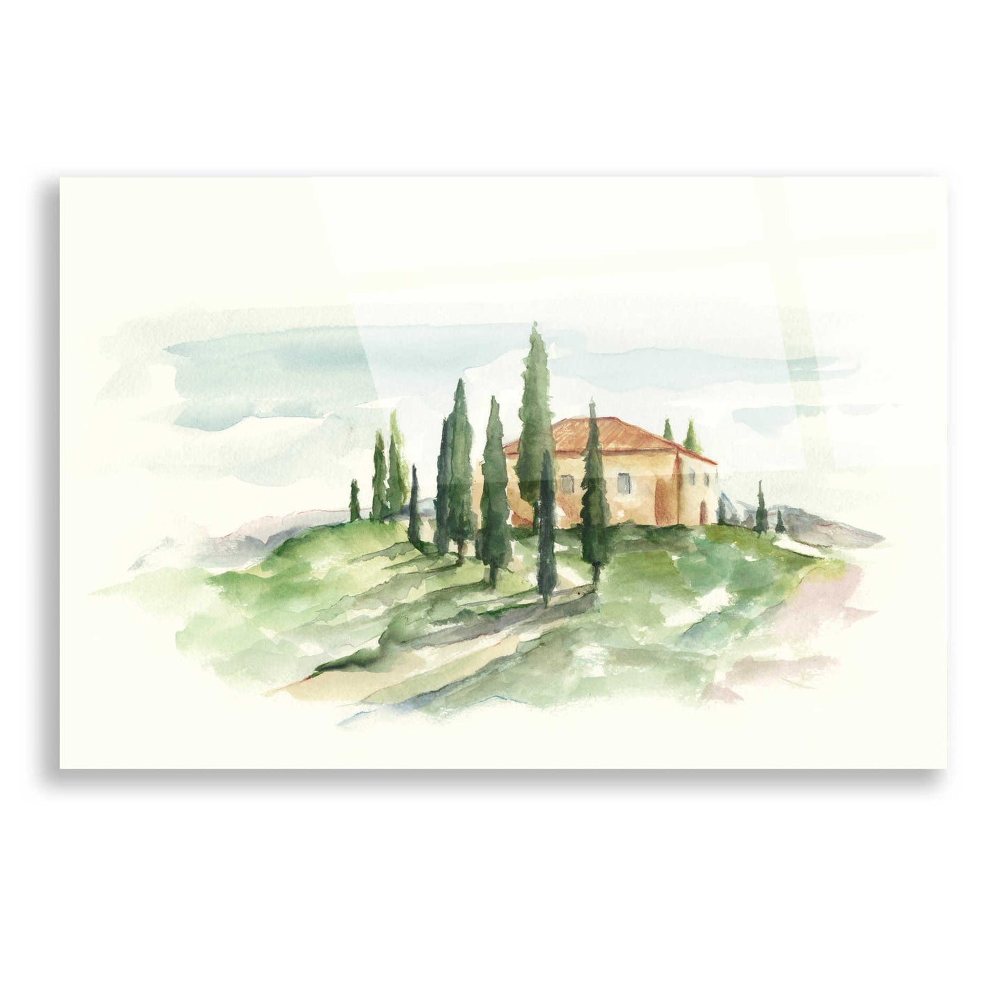Epic Art "Watercolor Tuscan Villa II" by Ethan Harper, Acrylic Glass Wall Art,16x12