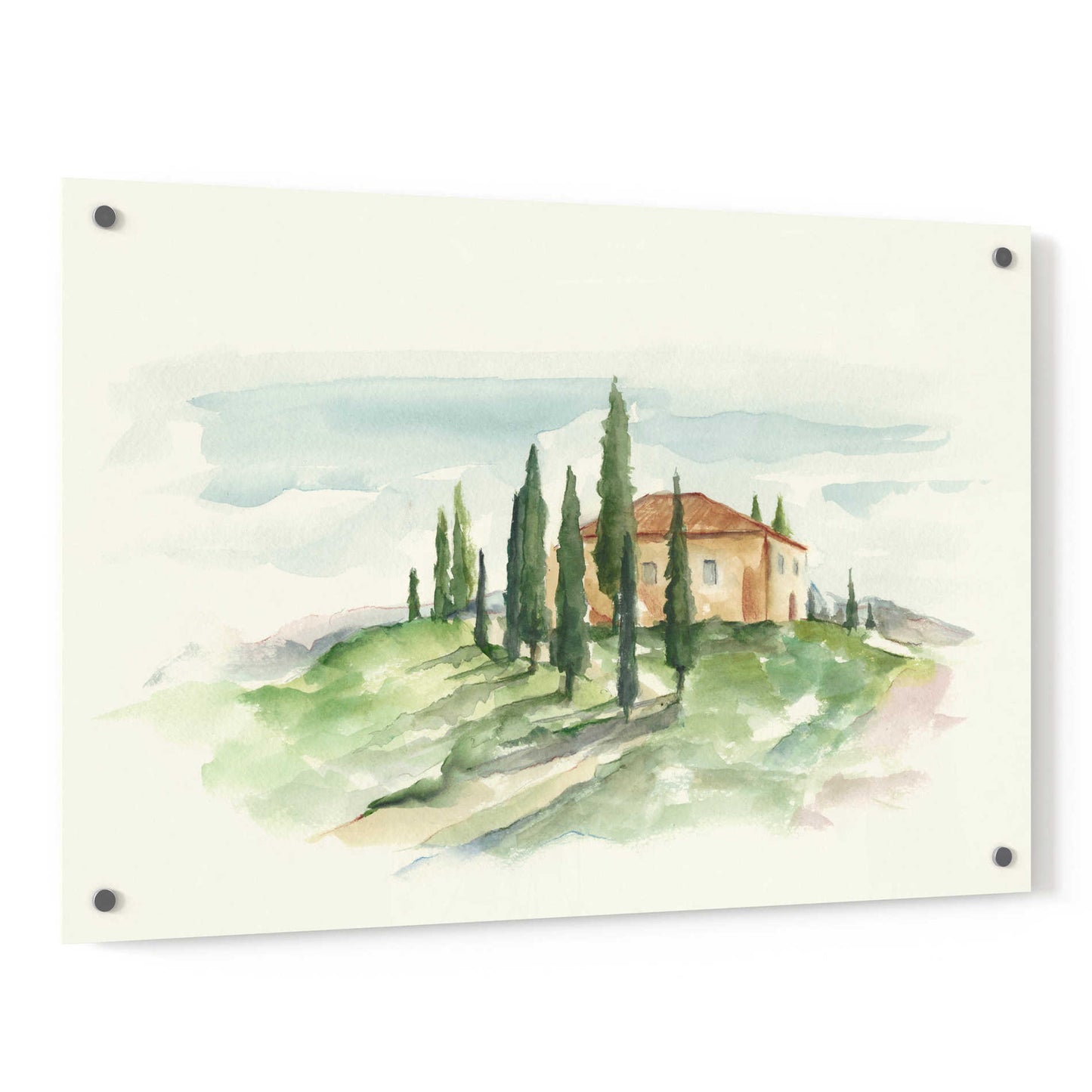 Epic Art "Watercolor Tuscan Villa II" by Ethan Harper, Acrylic Glass Wall Art,36x24