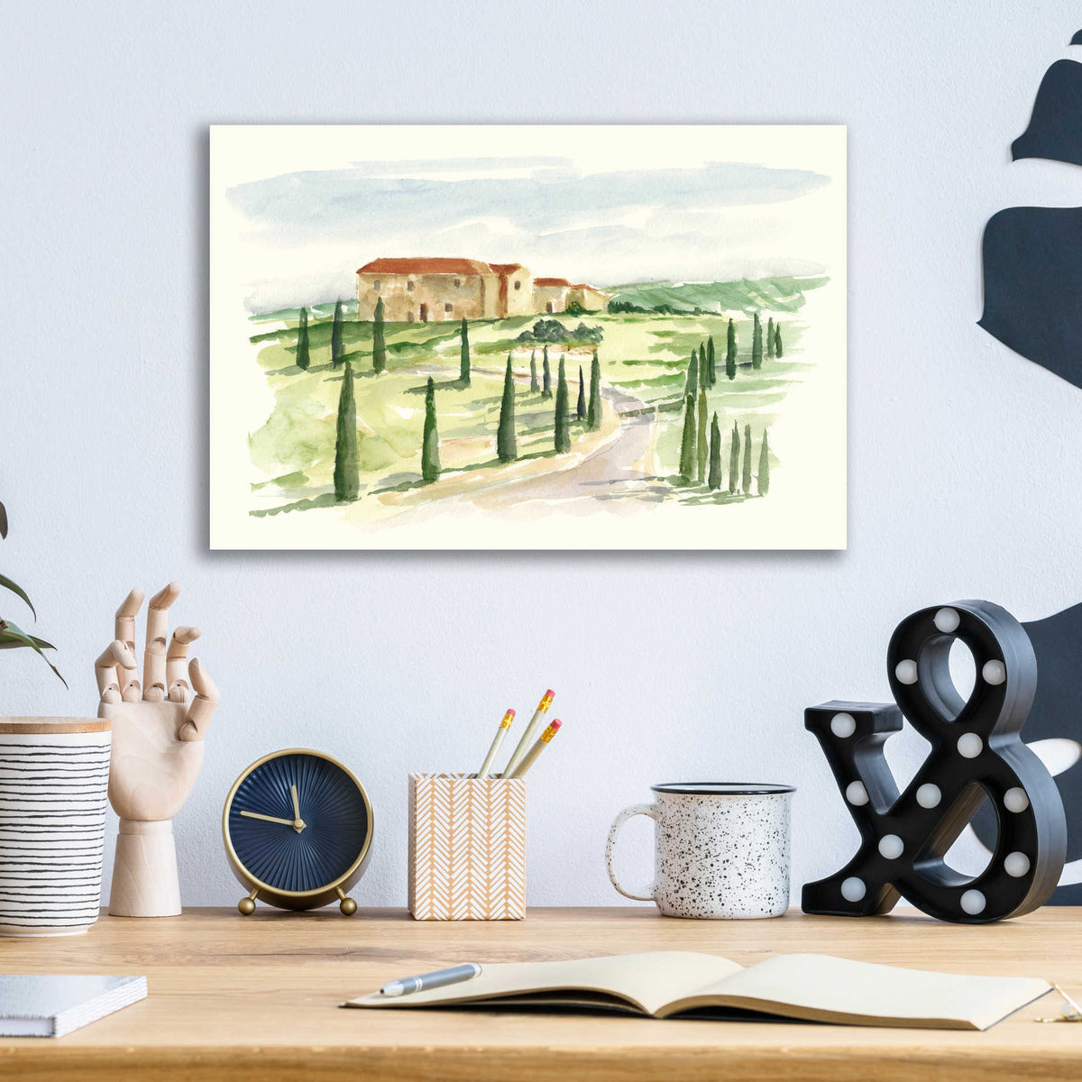 Epic Art "Watercolor Tuscan Villa I" by Ethan Harper, Acrylic Glass Wall Art,16x12