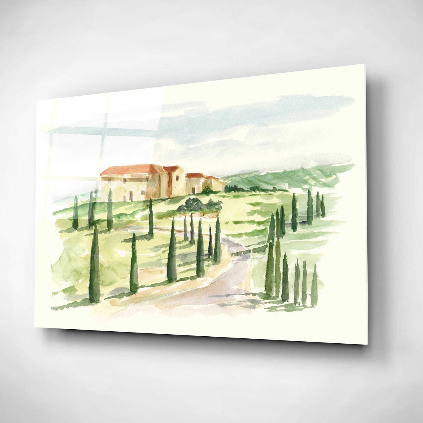 Epic Art "Watercolor Tuscan Villa I" by Ethan Harper, Acrylic Glass Wall Art,24x16