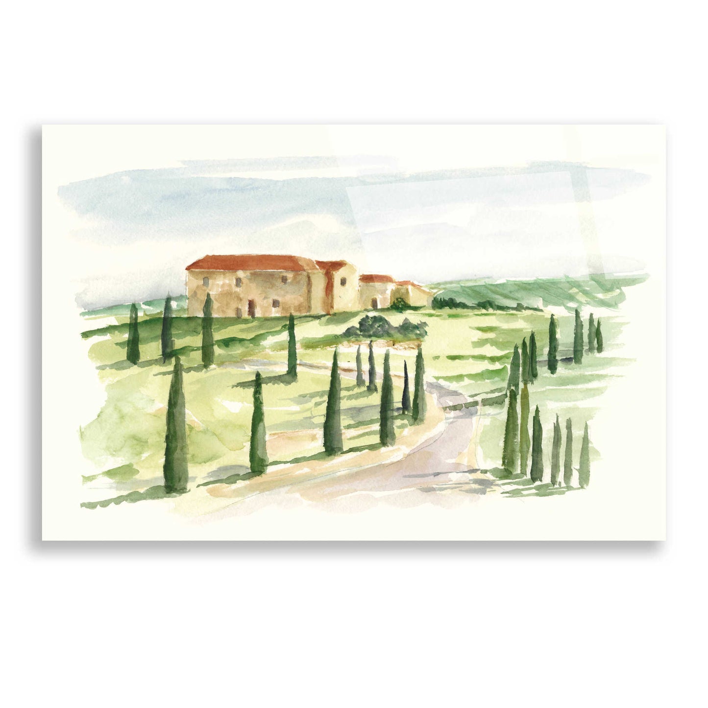 Epic Art "Watercolor Tuscan Villa I" by Ethan Harper, Acrylic Glass Wall Art,24x16