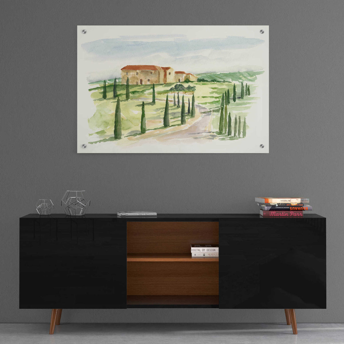 Epic Art "Watercolor Tuscan Villa I" by Ethan Harper, Acrylic Glass Wall Art,36x24