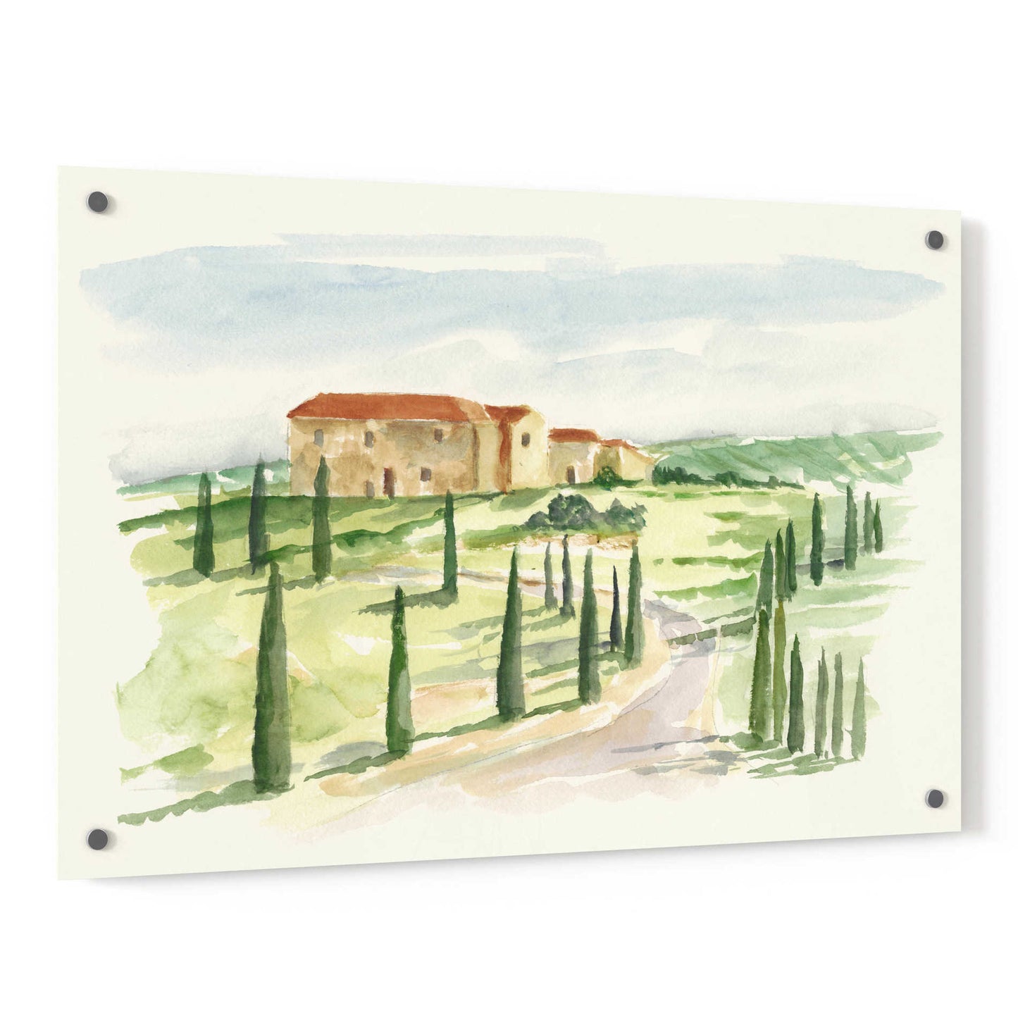 Epic Art "Watercolor Tuscan Villa I" by Ethan Harper, Acrylic Glass Wall Art,36x24