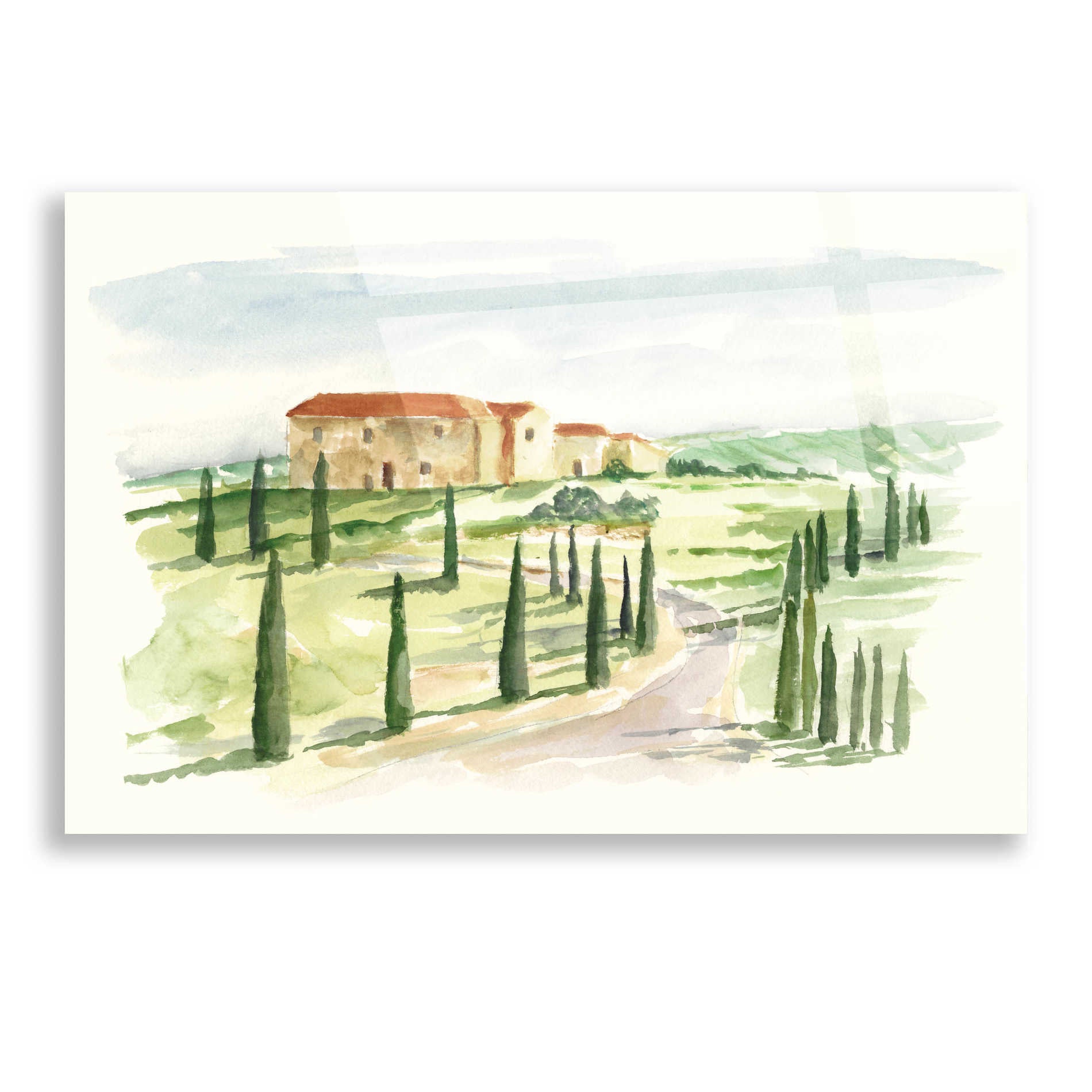 Epic Art "Watercolor Tuscan Villa I" by Ethan Harper, Acrylic Glass Wall Art