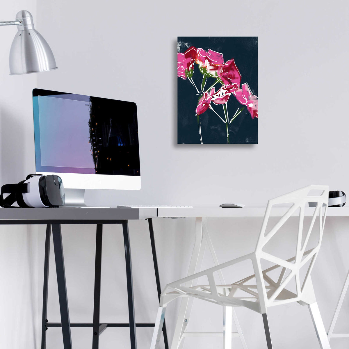 Epic Art 'Geraniums' by Linda Woods, Acrylic Glass Wall Art,12x16