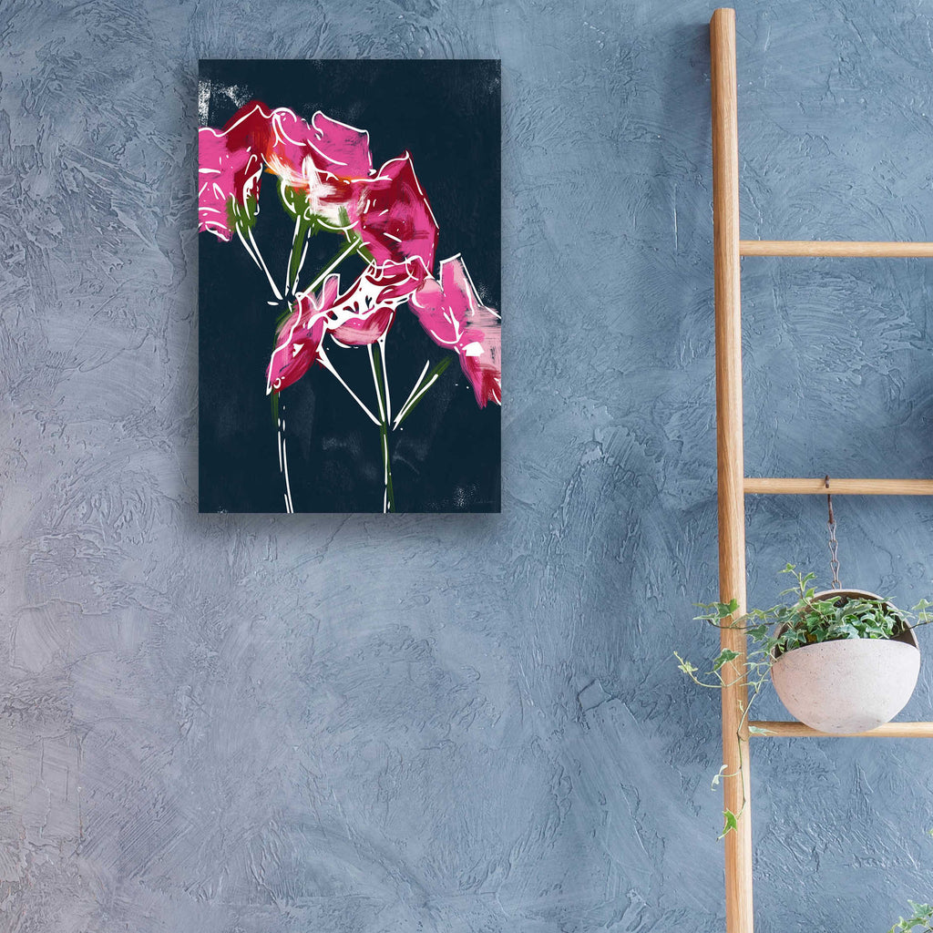 Epic Art 'Geraniums' by Linda Woods, Acrylic Glass Wall Art,16x24